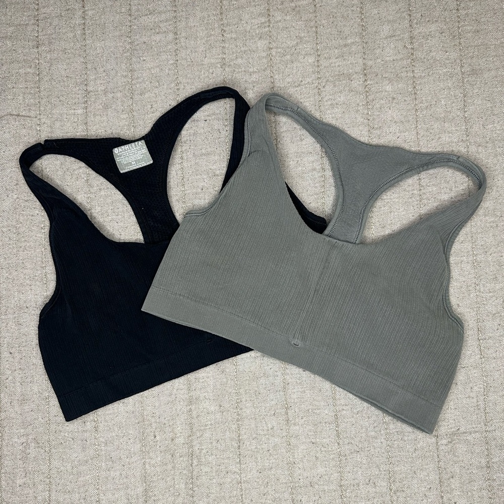 Athleta Pura Sports Bra Bundle - Grey & Black - Medium